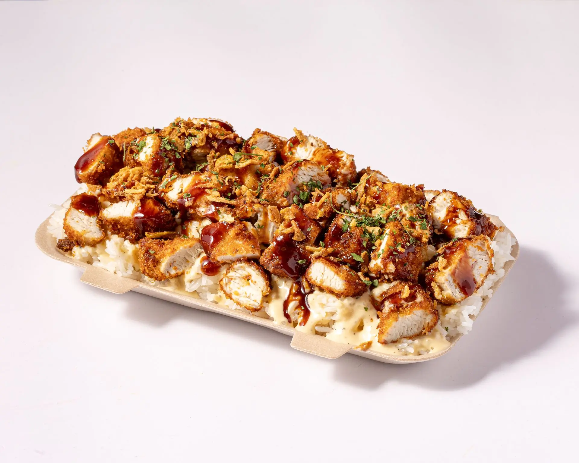 Shooting packshot riz crousty pour Weshbro — photographie culinaire food pour carte et bornes de commande Paris